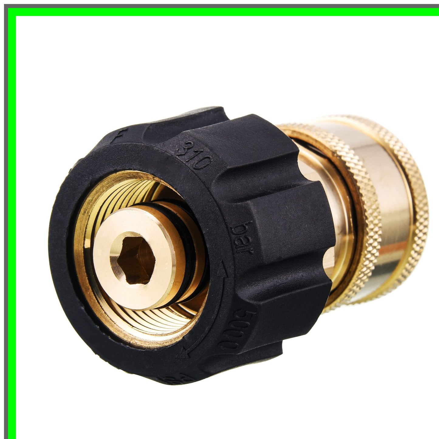Quick Connect Pressure Washer Adapter, 3/8 Inch to M22 14mm, 5000PSI