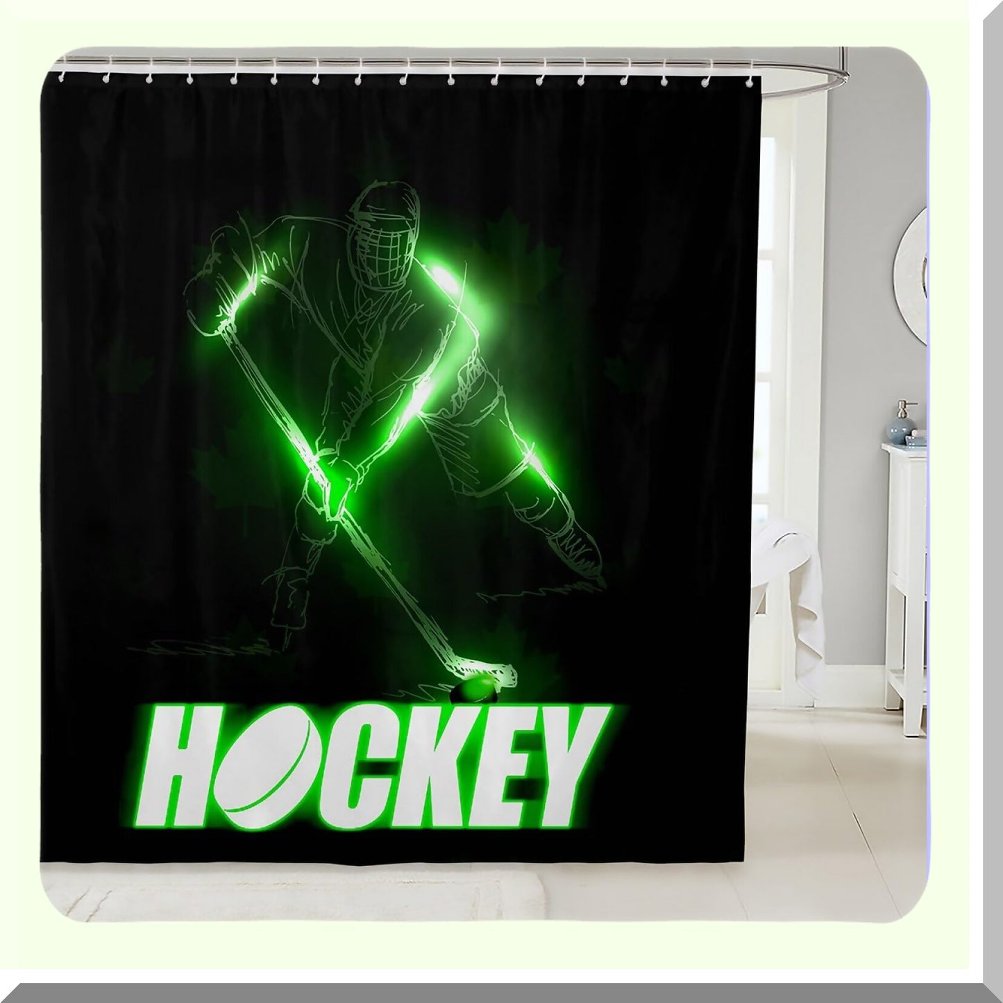 Ice Hockey Shower Curtain 72x72 inches