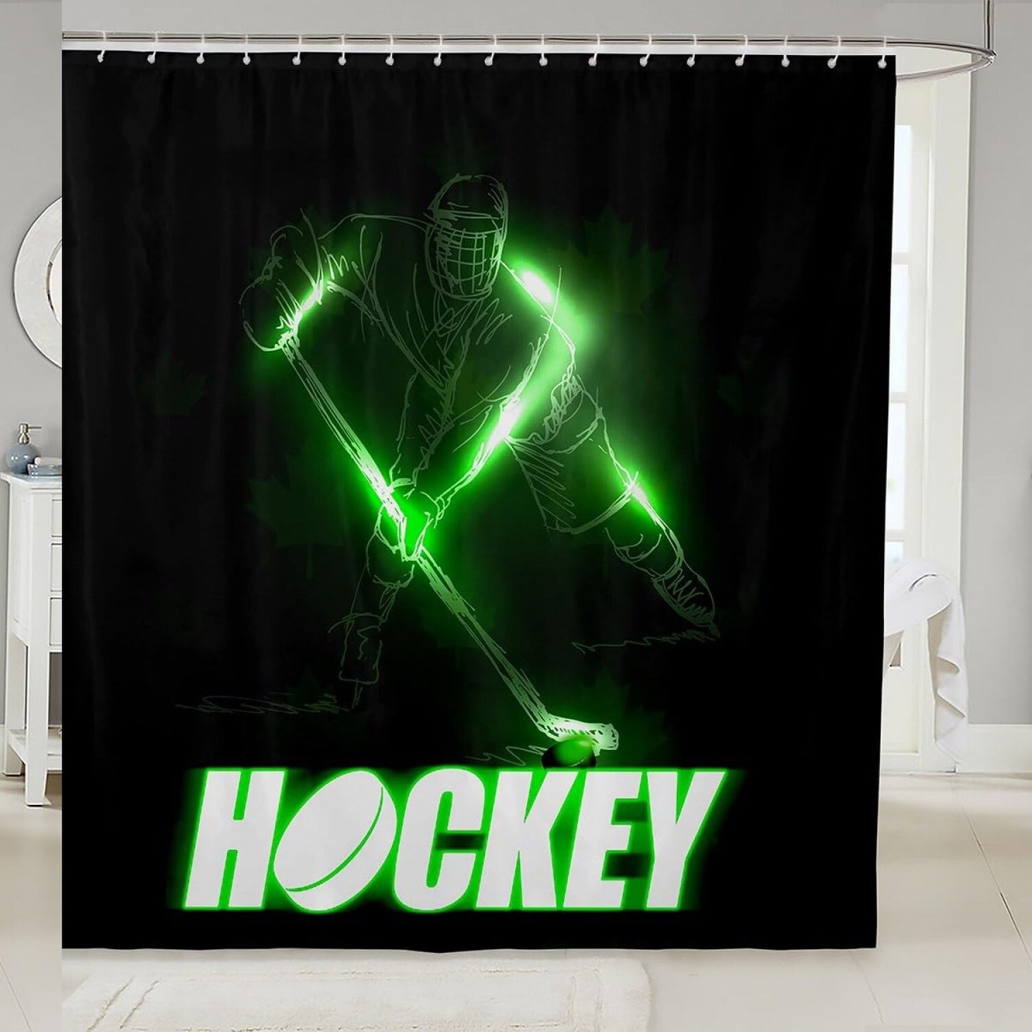 Ice Hockey Shower Curtain 72x72 inches