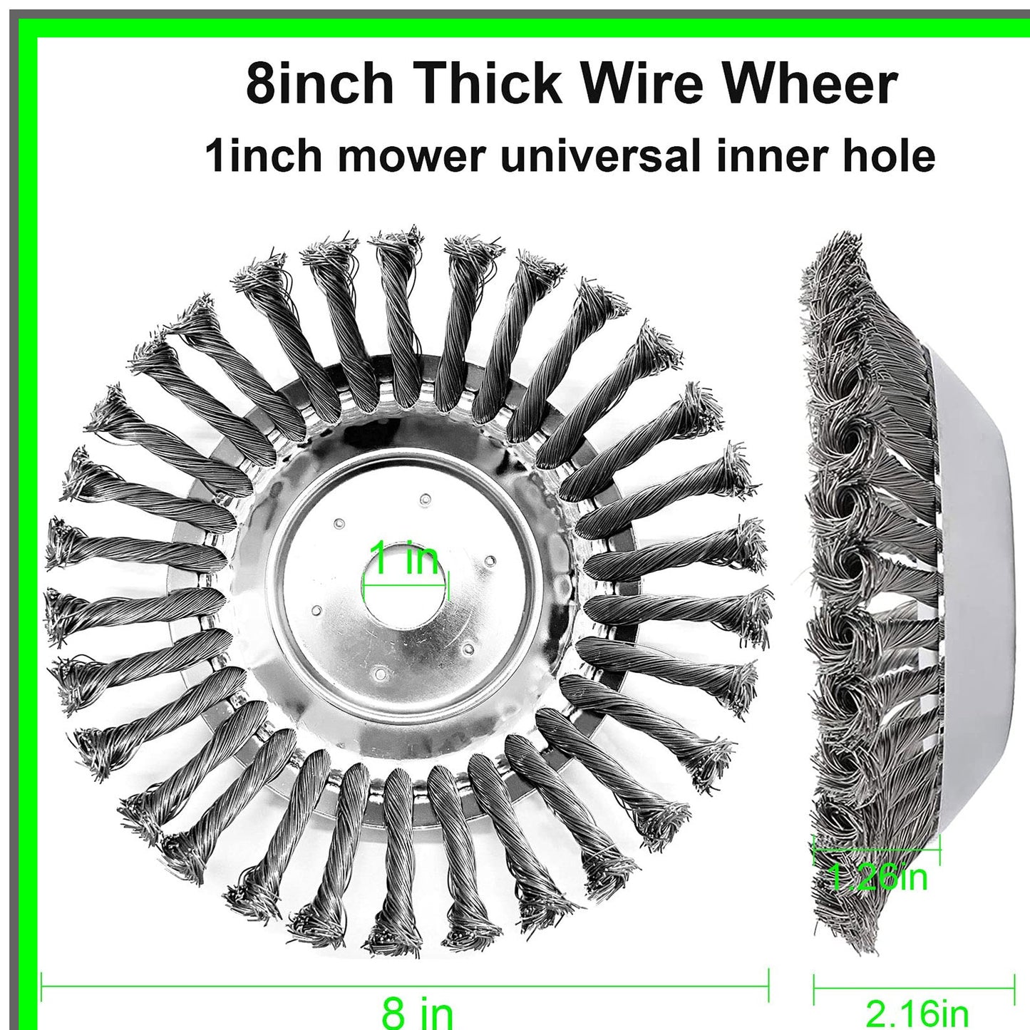 8 Inch Steel Wire Brush Cutter Head for Rust Removal and Paving Tasks