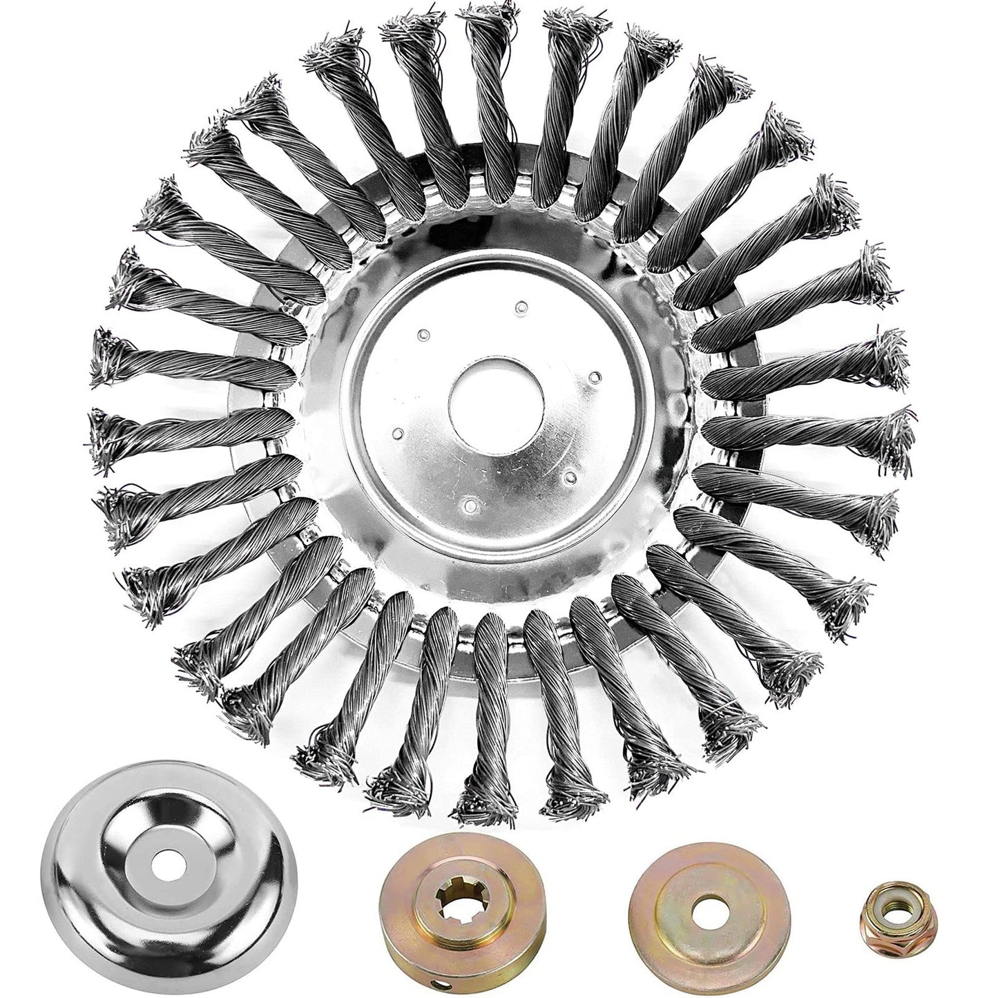 8 Inch Steel Wire Brush Cutter Head for Rust Removal and Paving Tasks