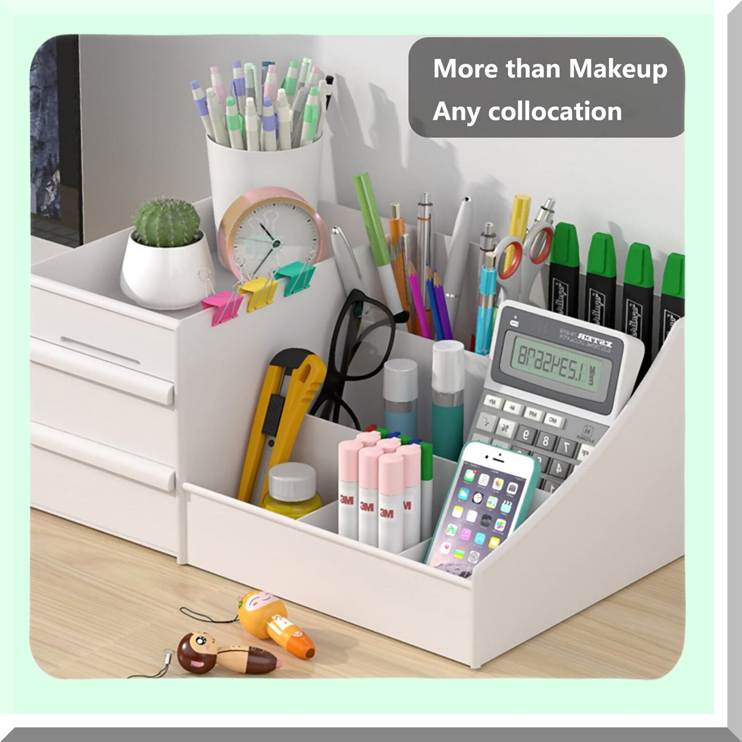 Makeup Desk Organizer with Drawers, 7 Compartments