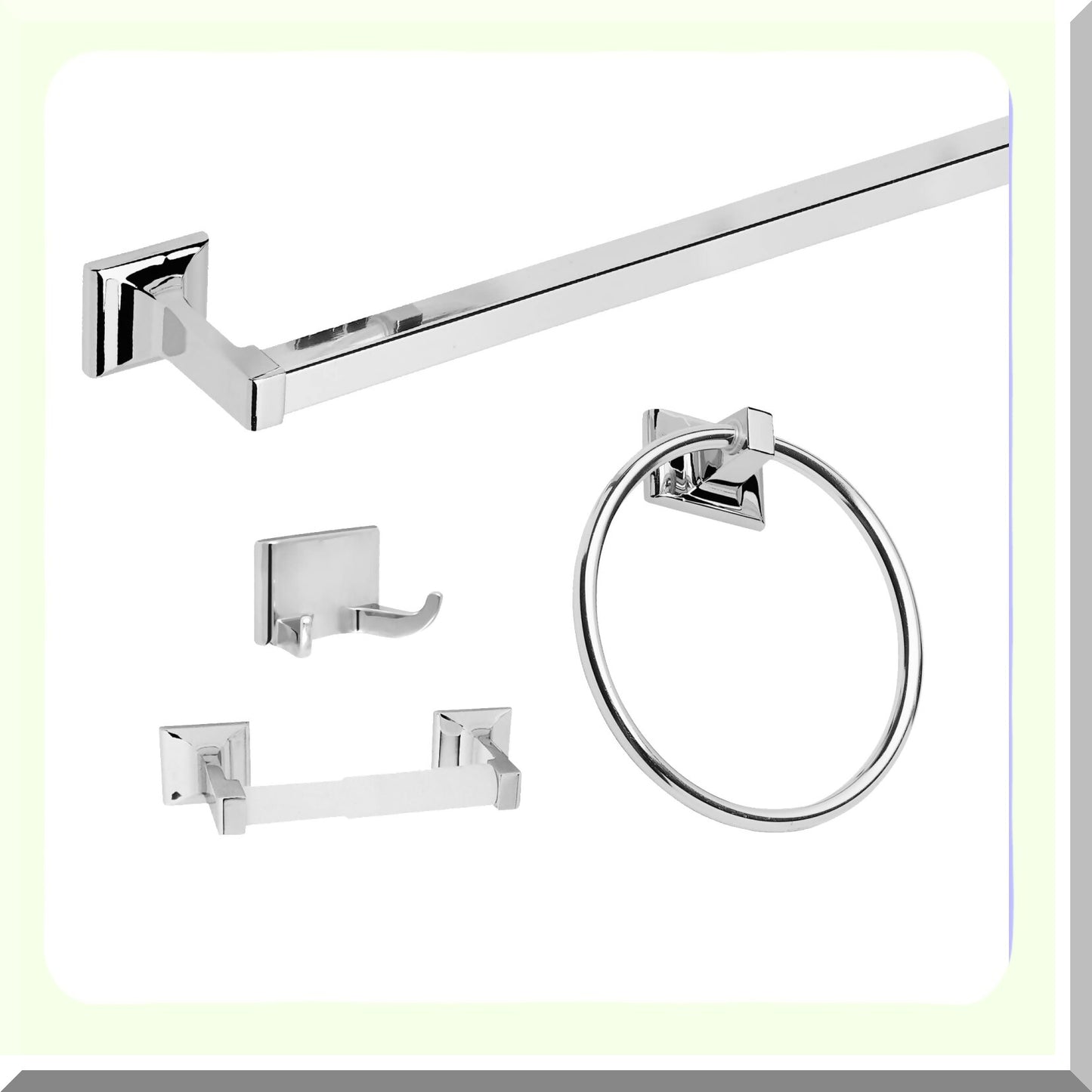 Millbridge 4-Piece Bathroom Accessory Kit, Polished Chrome