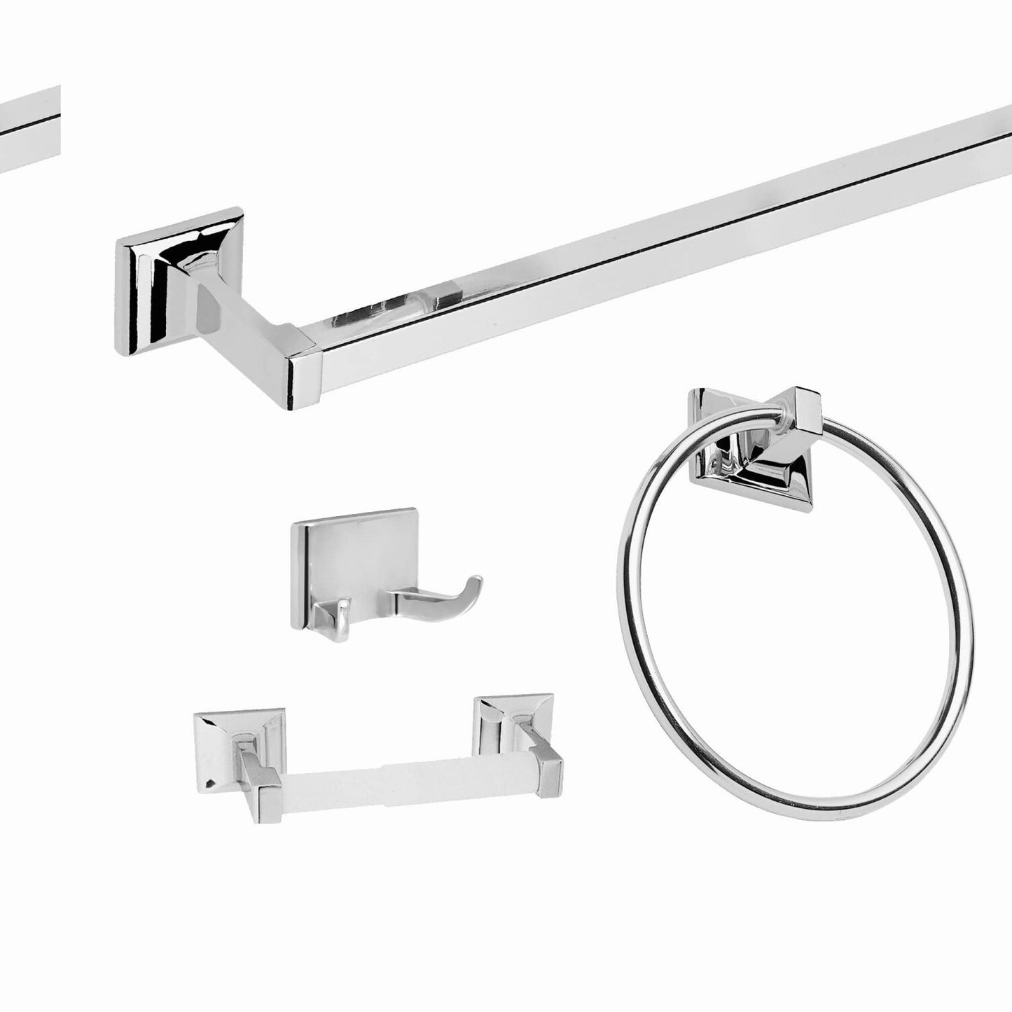 Millbridge 4-Piece Bathroom Accessory Kit, Polished Chrome