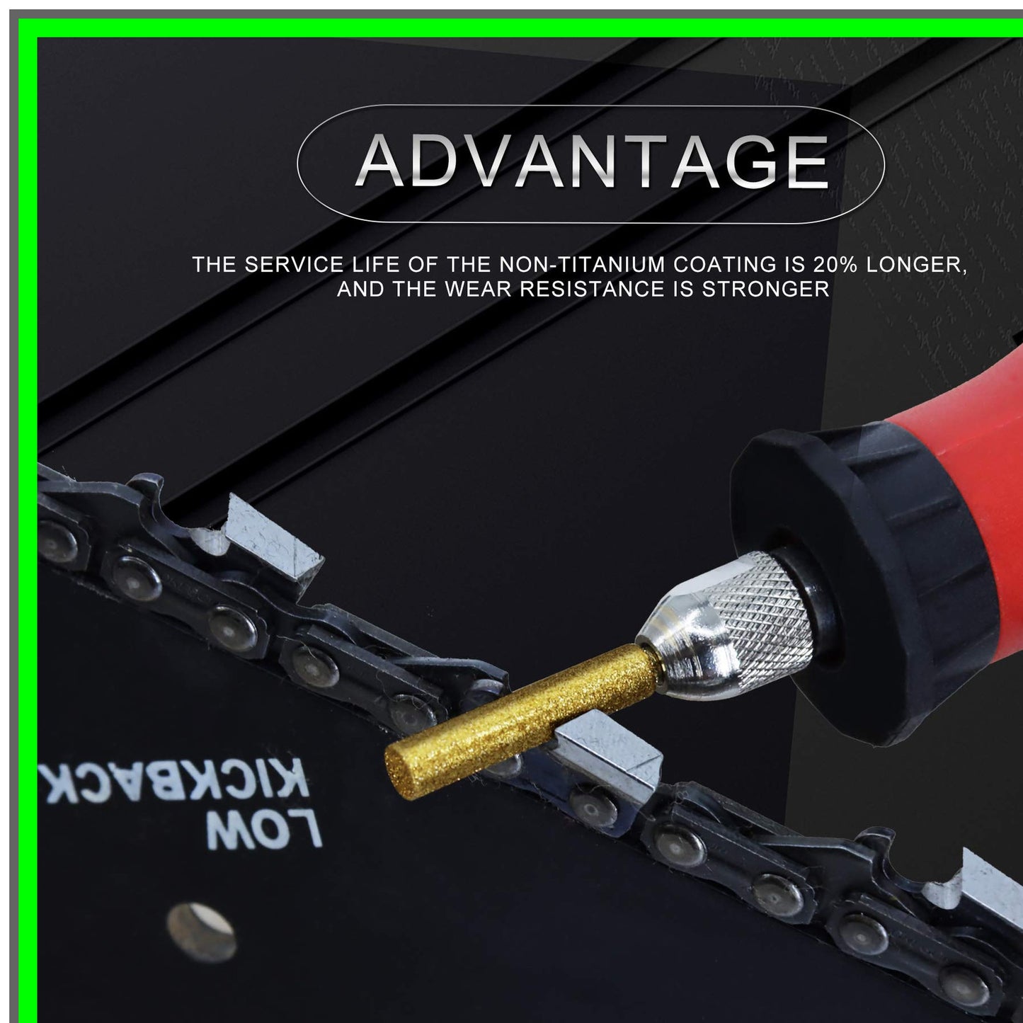 Diamond Chainsaw Sharpener Burrs for Dremel 12-Pack 5/32 Inch Replacement Stones