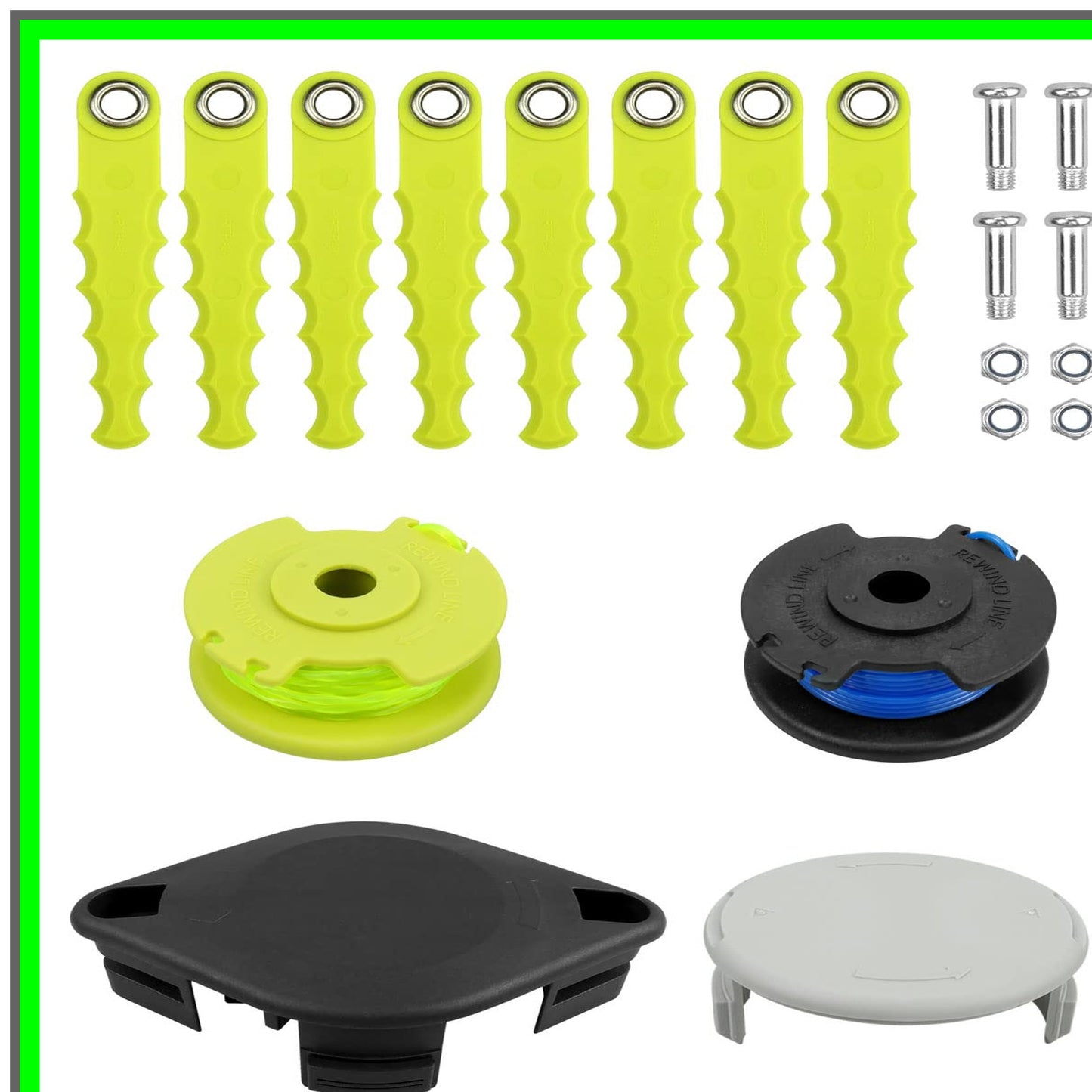 Polycarbonate Trimmer Head and Spool Line Set for Ryobi 18V 24V 40V
