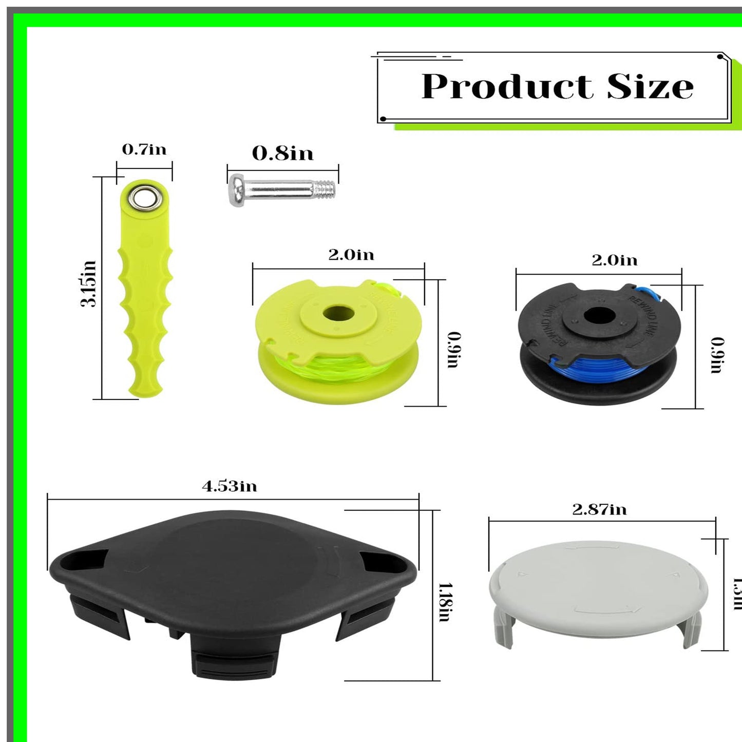 Polycarbonate Trimmer Head and Spool Line Set for Ryobi 18V 24V 40V
