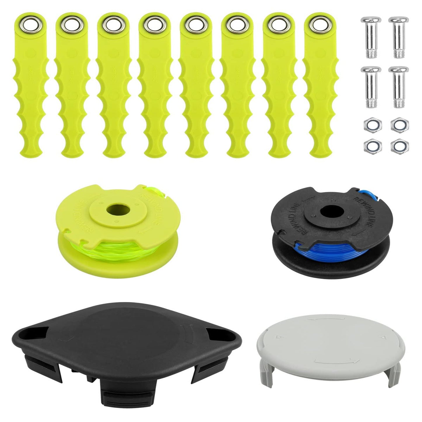Polycarbonate Trimmer Head and Spool Line Set for Ryobi 18V 24V 40V