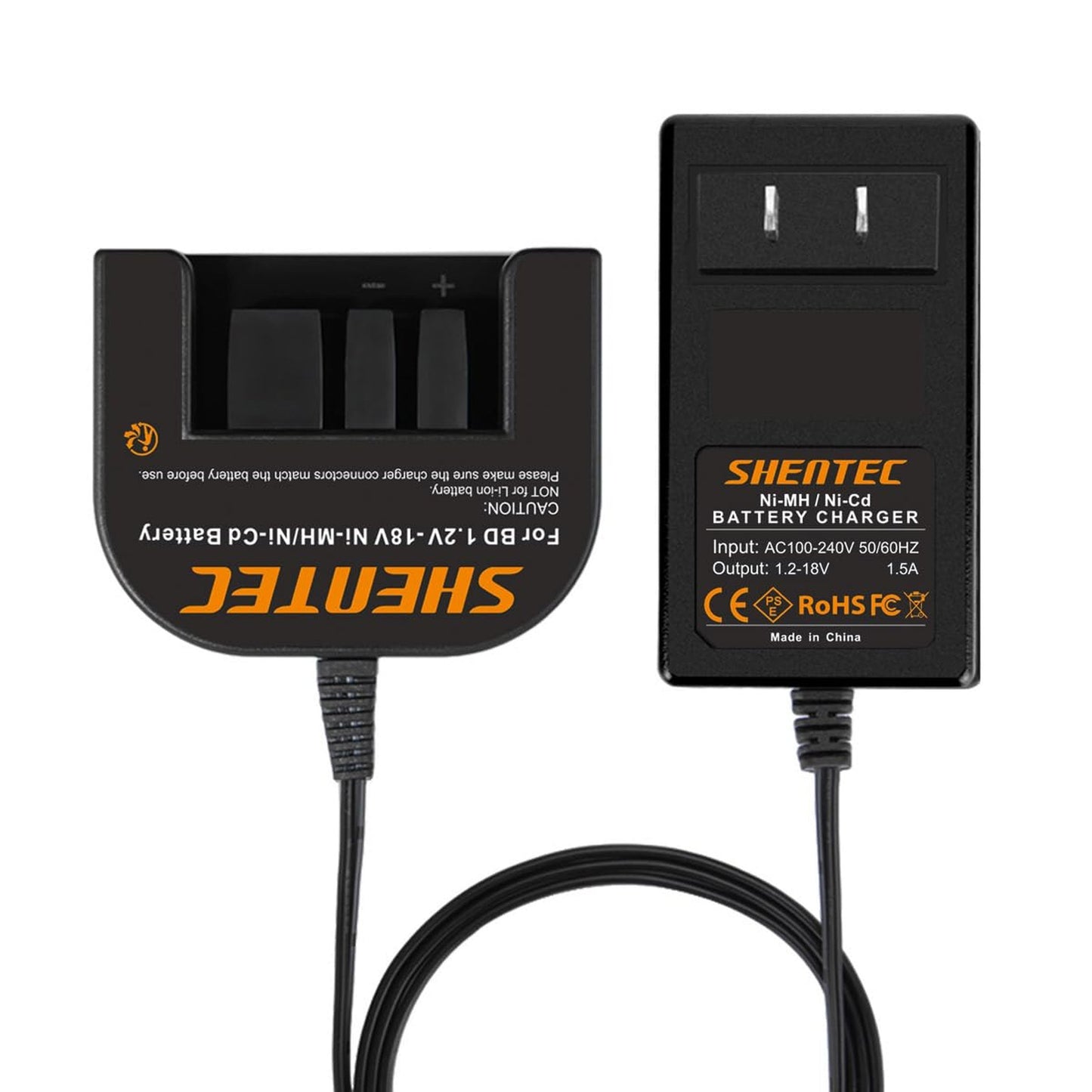 Versatile 1.2V-18V Battery Charger for Black and Decker Slide Style Batteries