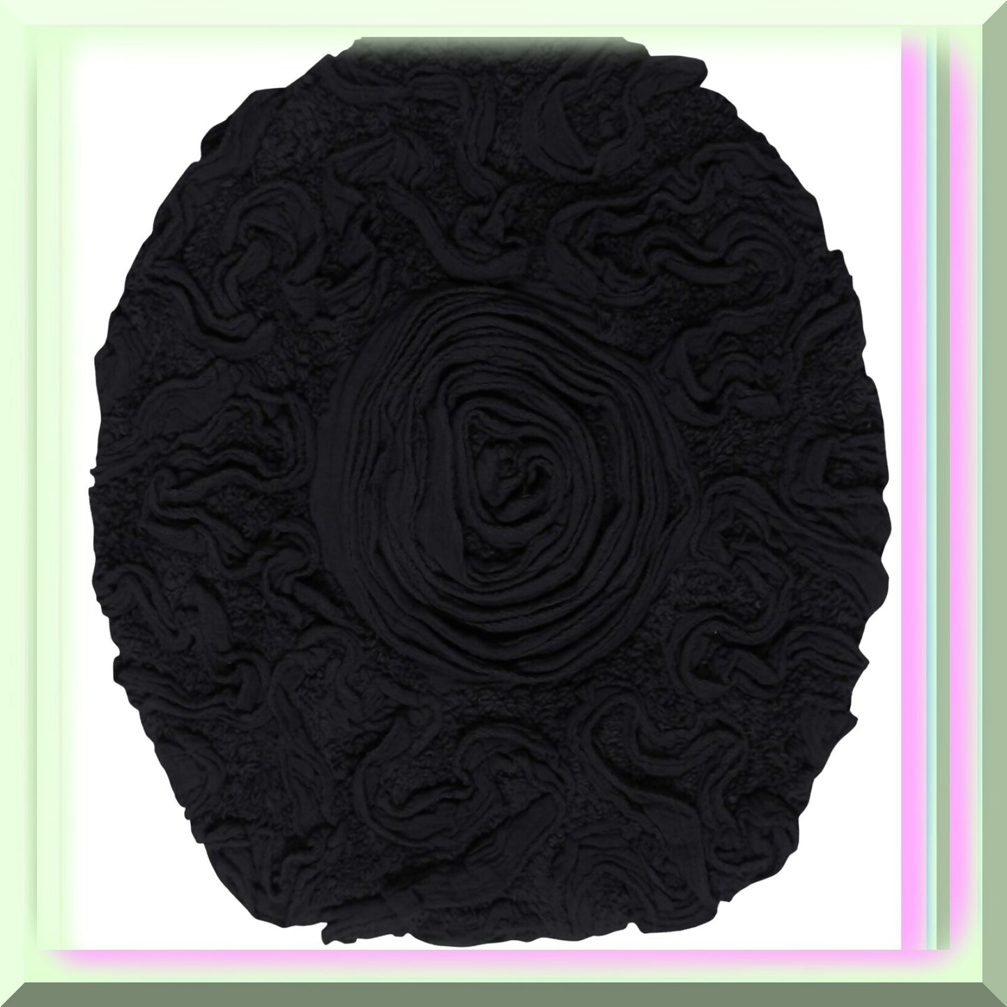 18x18 Cotton Tufted Bath Rug Black