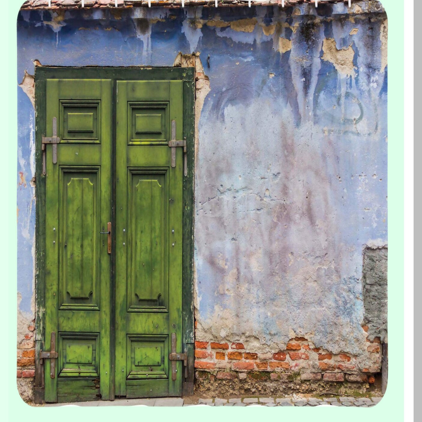 Rustic Shower Curtain Blue Green 69x75 inches