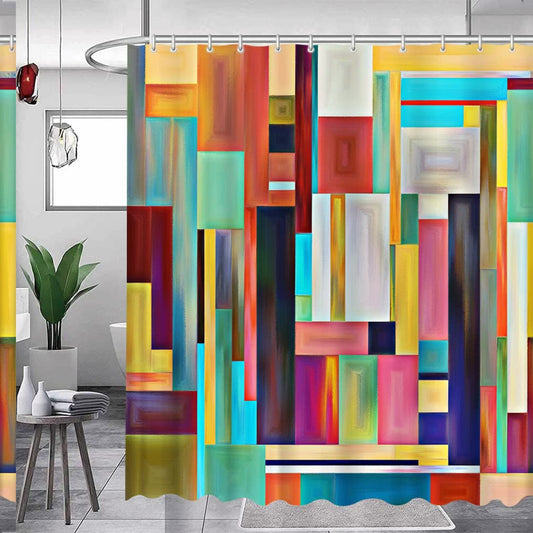 Abstract Multicolor Shower Curtain 72x72 Inches