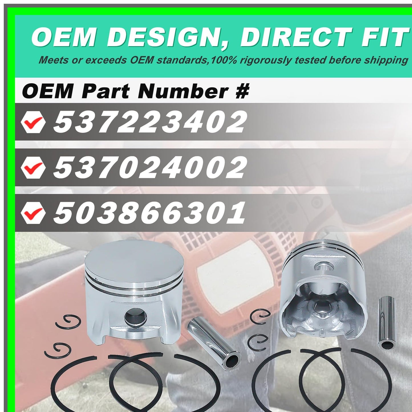 Husqvarna Chainsaw Air Fuel Line Filter and Piston Ring Replacement Kit