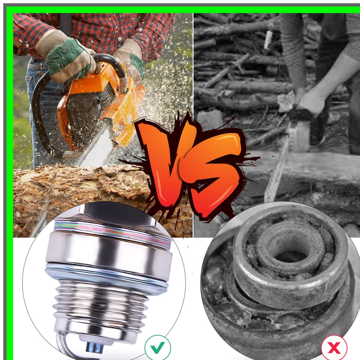 3 Pack L7T Spark Plugs for 2-Stroke Small Engine Chainsaws and Trimmers