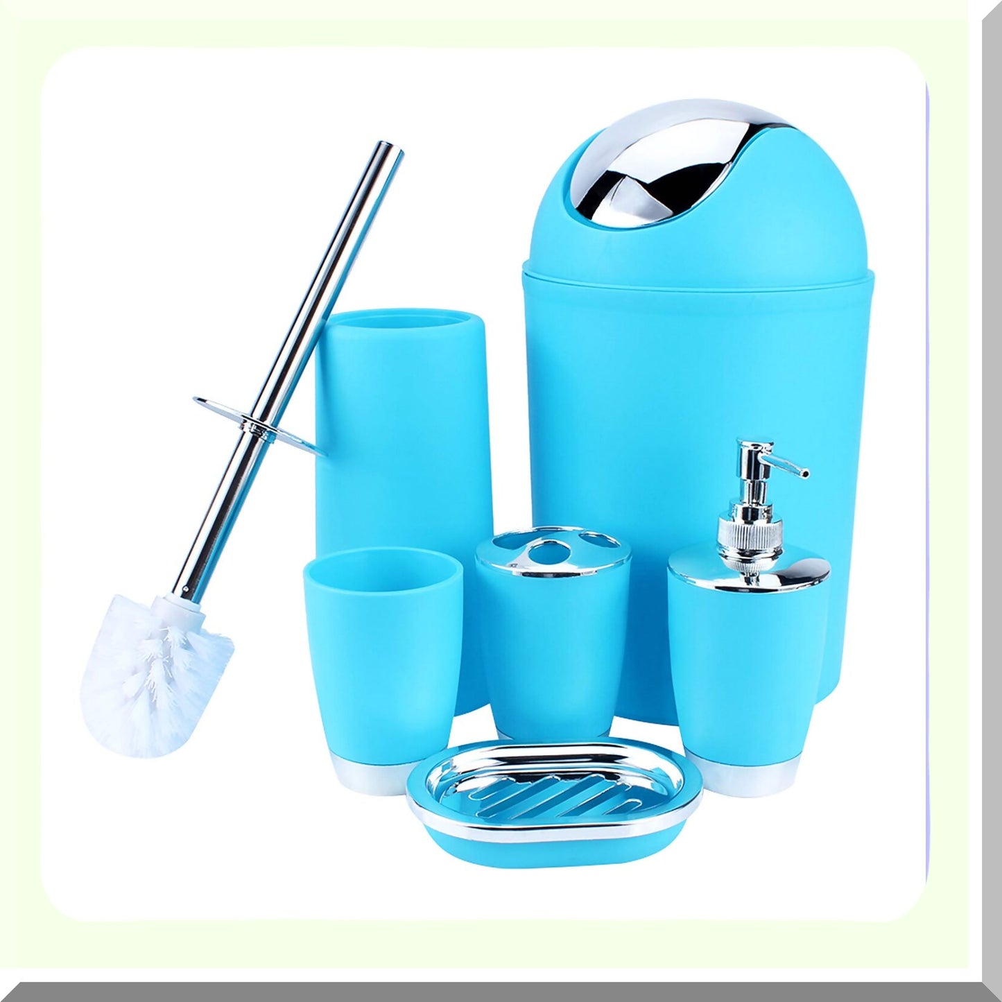 Blue 6-Piece Bathroom Accessories Set