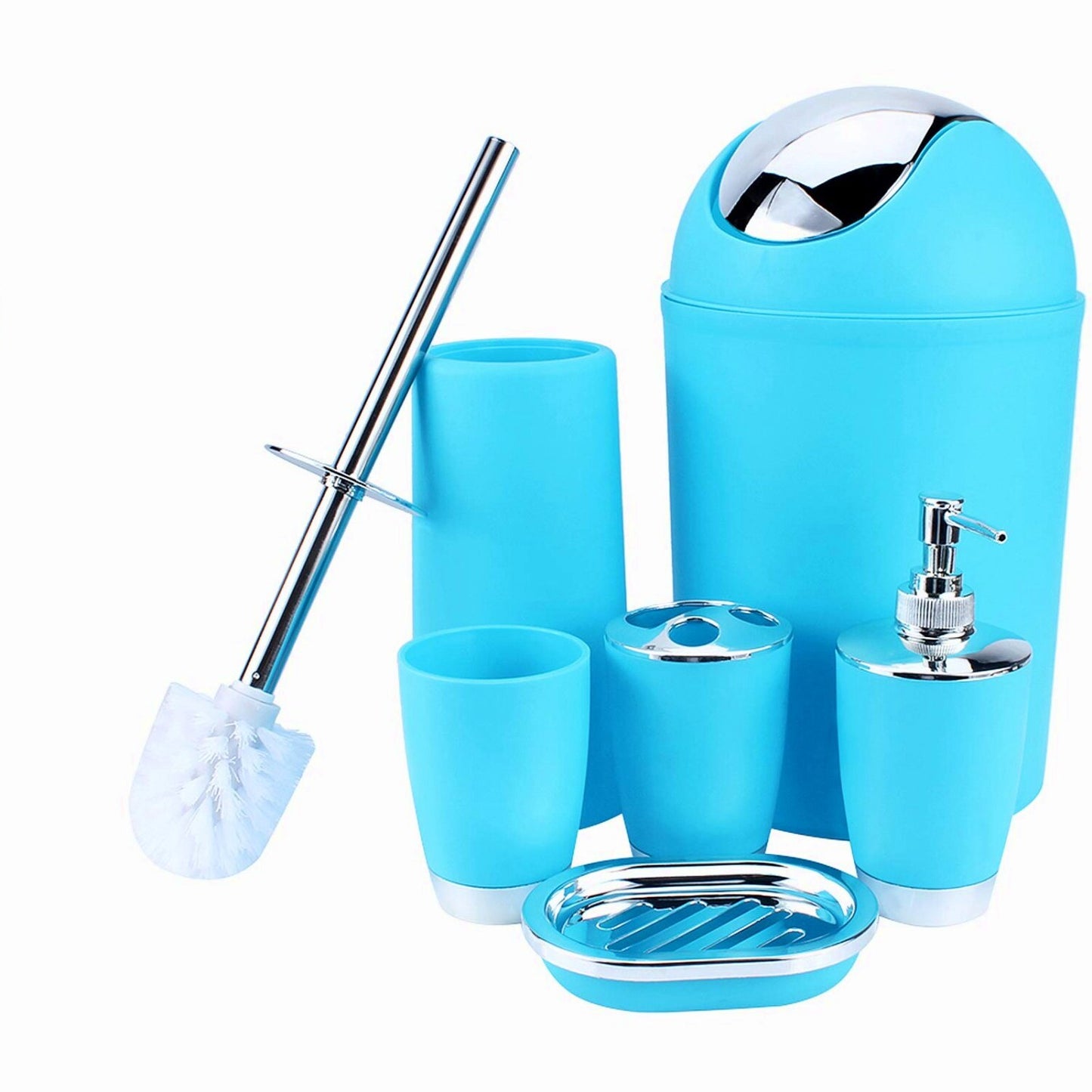 Blue 6-Piece Bathroom Accessories Set