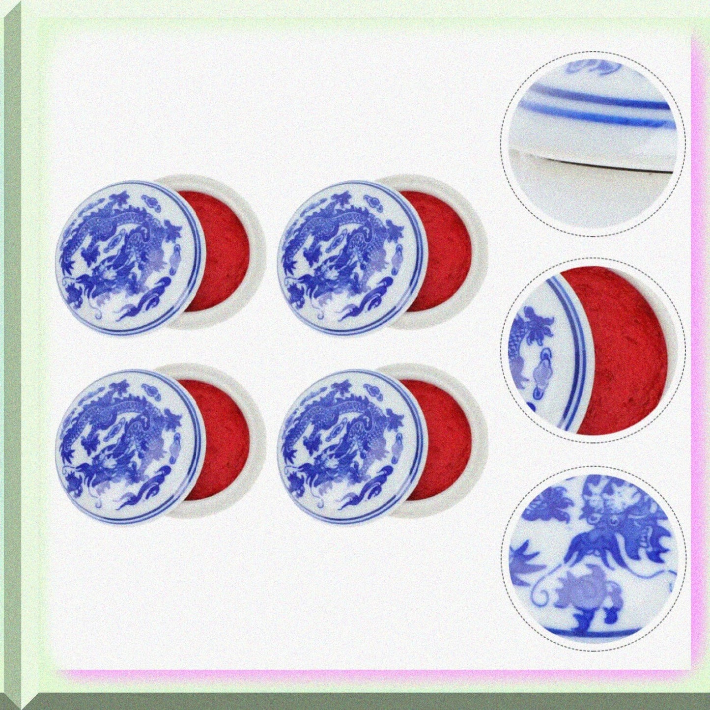 Chinese Yinni Pad Red Inkpad Calligraphy Stamp Seal Painting 4pcs