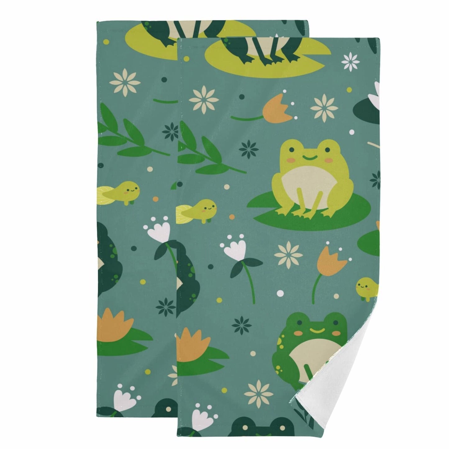 Frog Hand Towels Set of 2, 28" x 14"