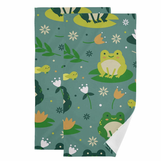 Frog Hand Towels Set of 2, 28" x 14"