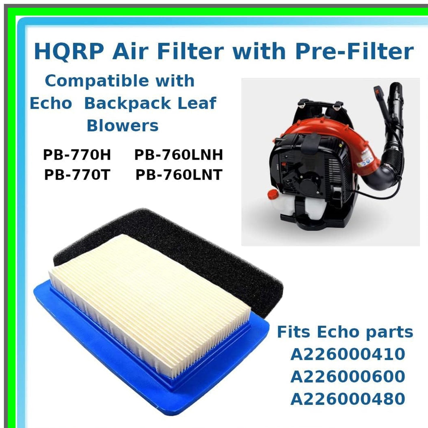 Backpack Leaf Blower Filter Replacement for A226000410, A226000600, A226000480