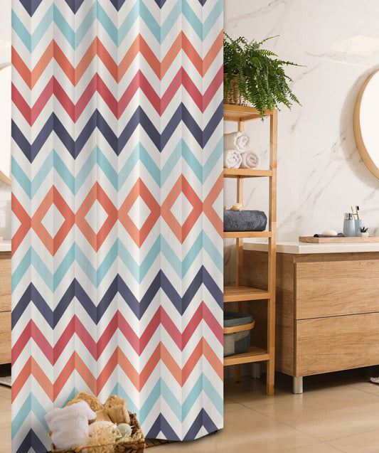Geometric Zig Zag Shower Curtain 36x72 inches