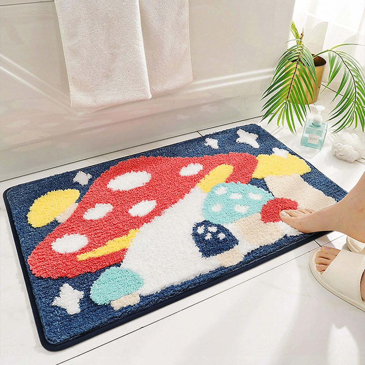 Mushroom Cartoon Microfiber Bath Mat 20" x 31"