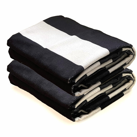 Oversize Black Microfiber Beach Towels Pack of 2