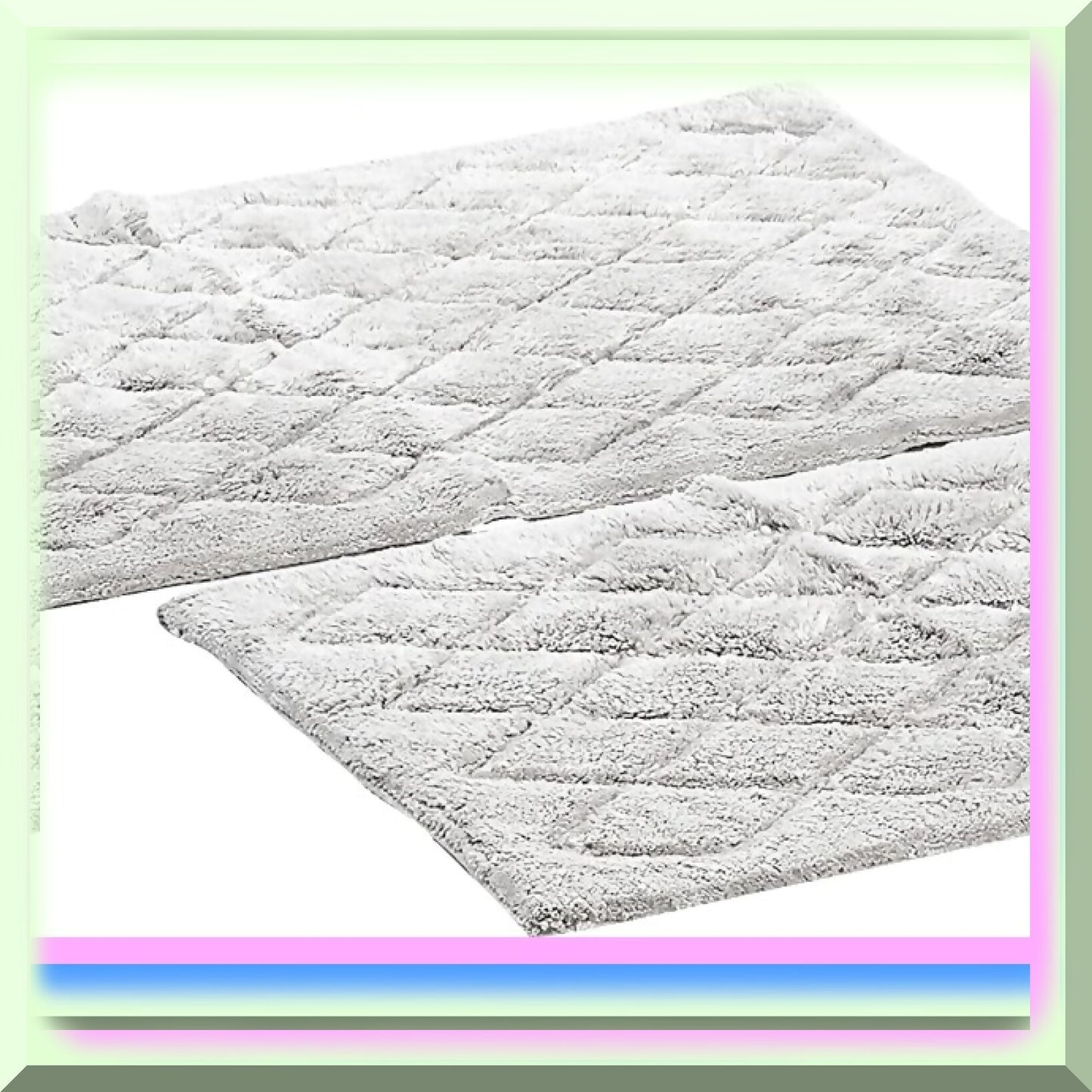 Bathroom Rug Set, Grey, 2 Pieces