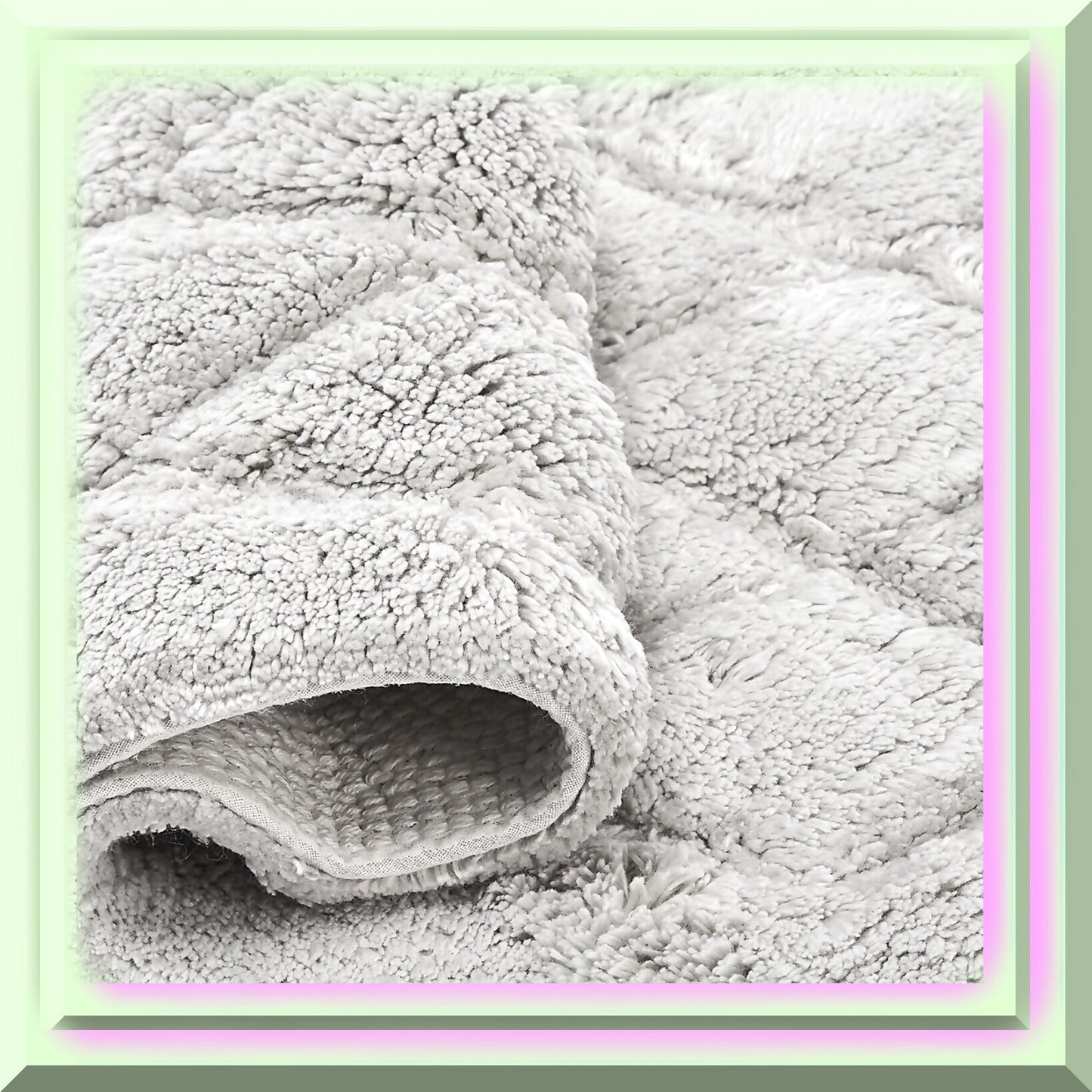 Bathroom Rug Set, Grey, 2 Pieces