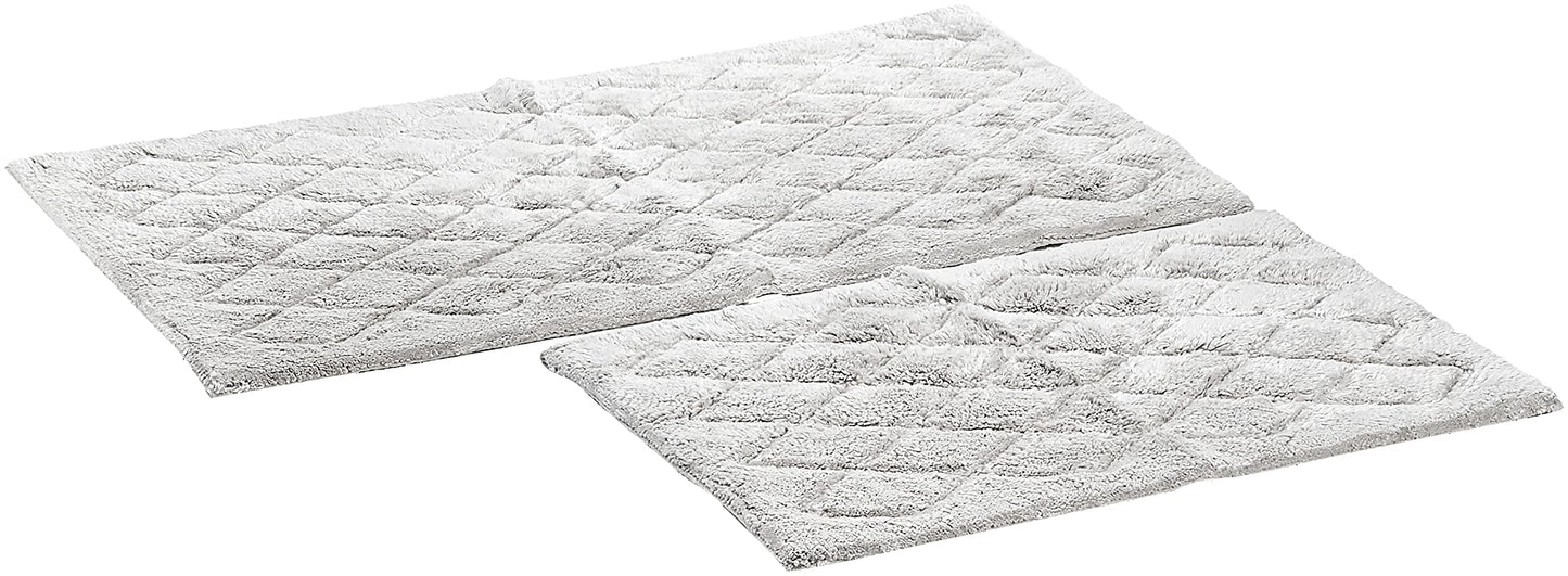 Bathroom Rug Set, Grey, 2 Pieces