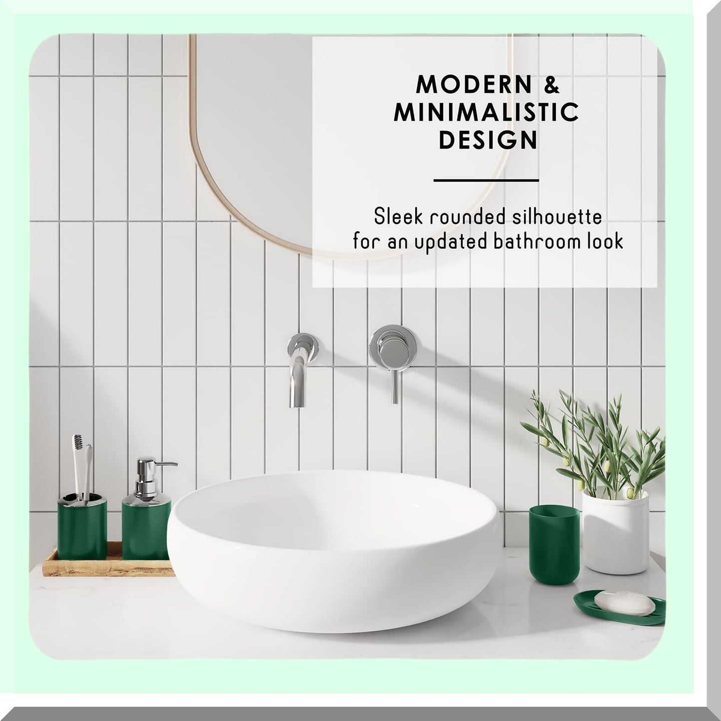 Green Bathroom Accessories Set 20PC
