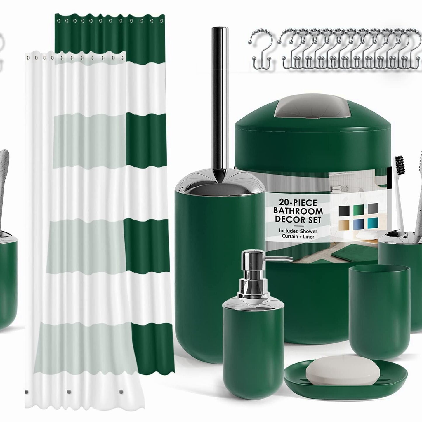 Green Bathroom Accessories Set 20PC