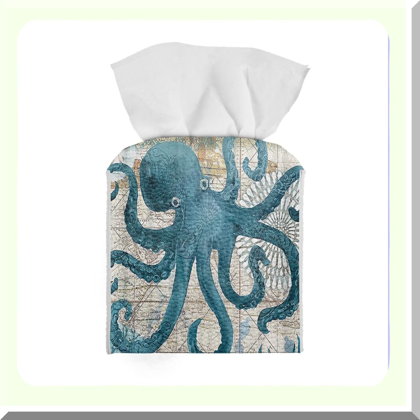 Vintage Octopus Tissue Box Cover Waterproof PU Leather