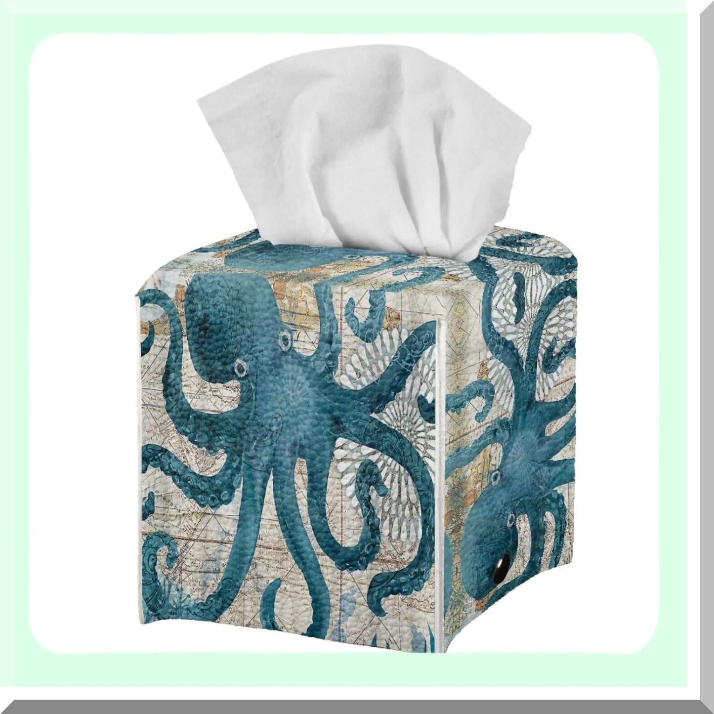 Vintage Octopus Tissue Box Cover Waterproof PU Leather