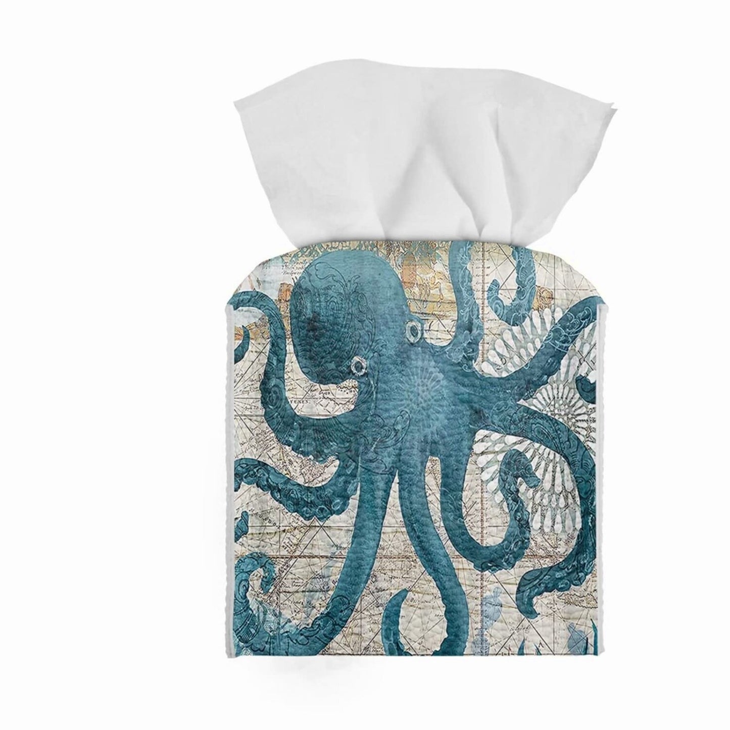 Vintage Octopus Tissue Box Cover Waterproof PU Leather