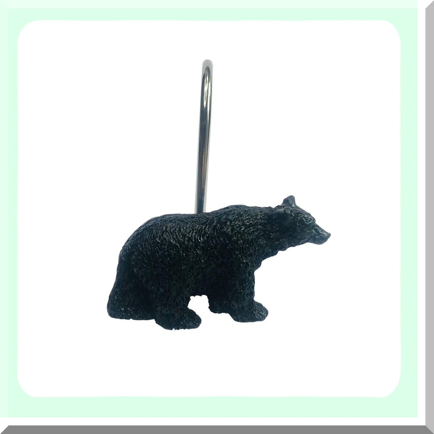 Black Bear Lodge Shower Curtain Hooks Set of 12