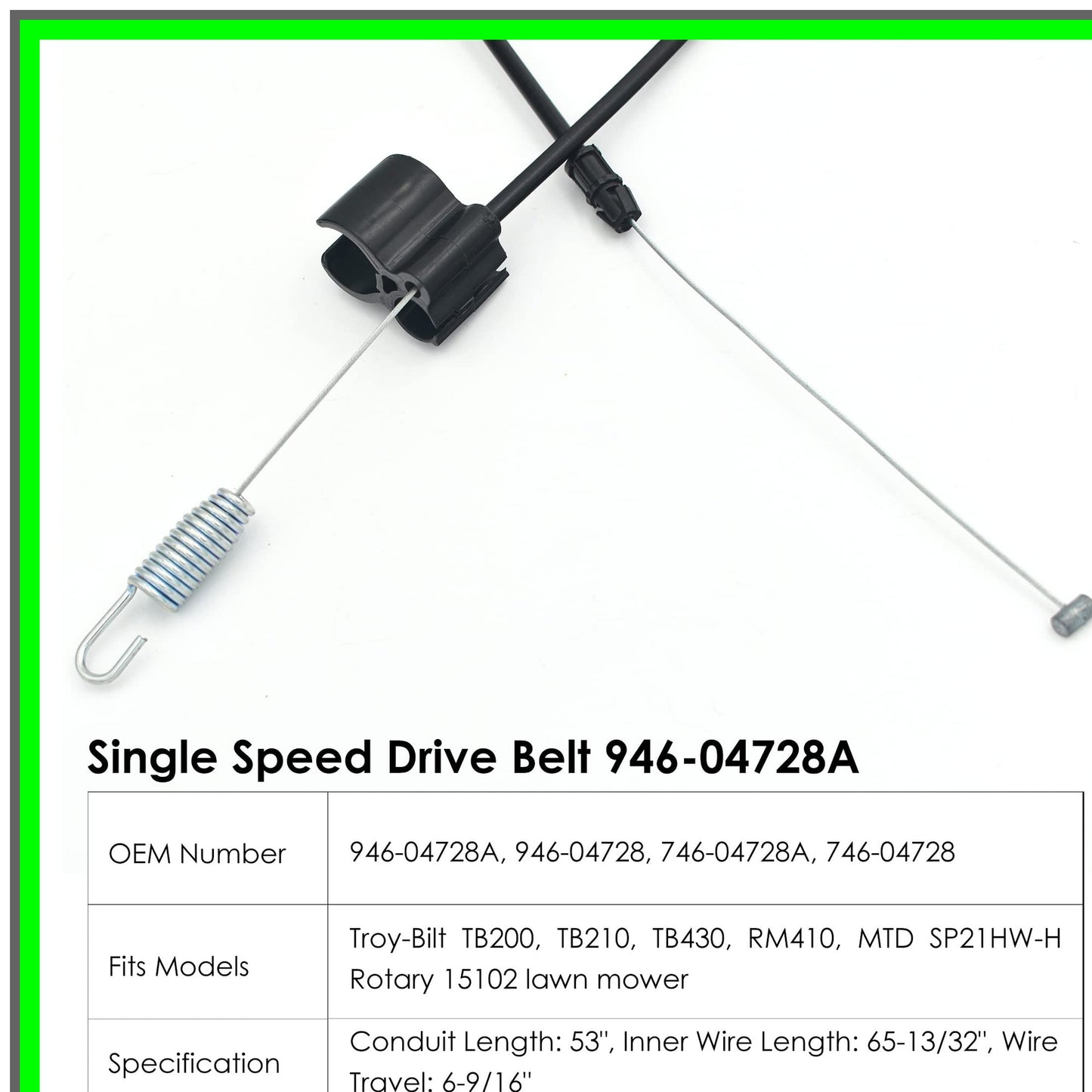 M210 Lawn Mower Drive Cable Replacement for Troy-Bilt TB200 TB210 TB430