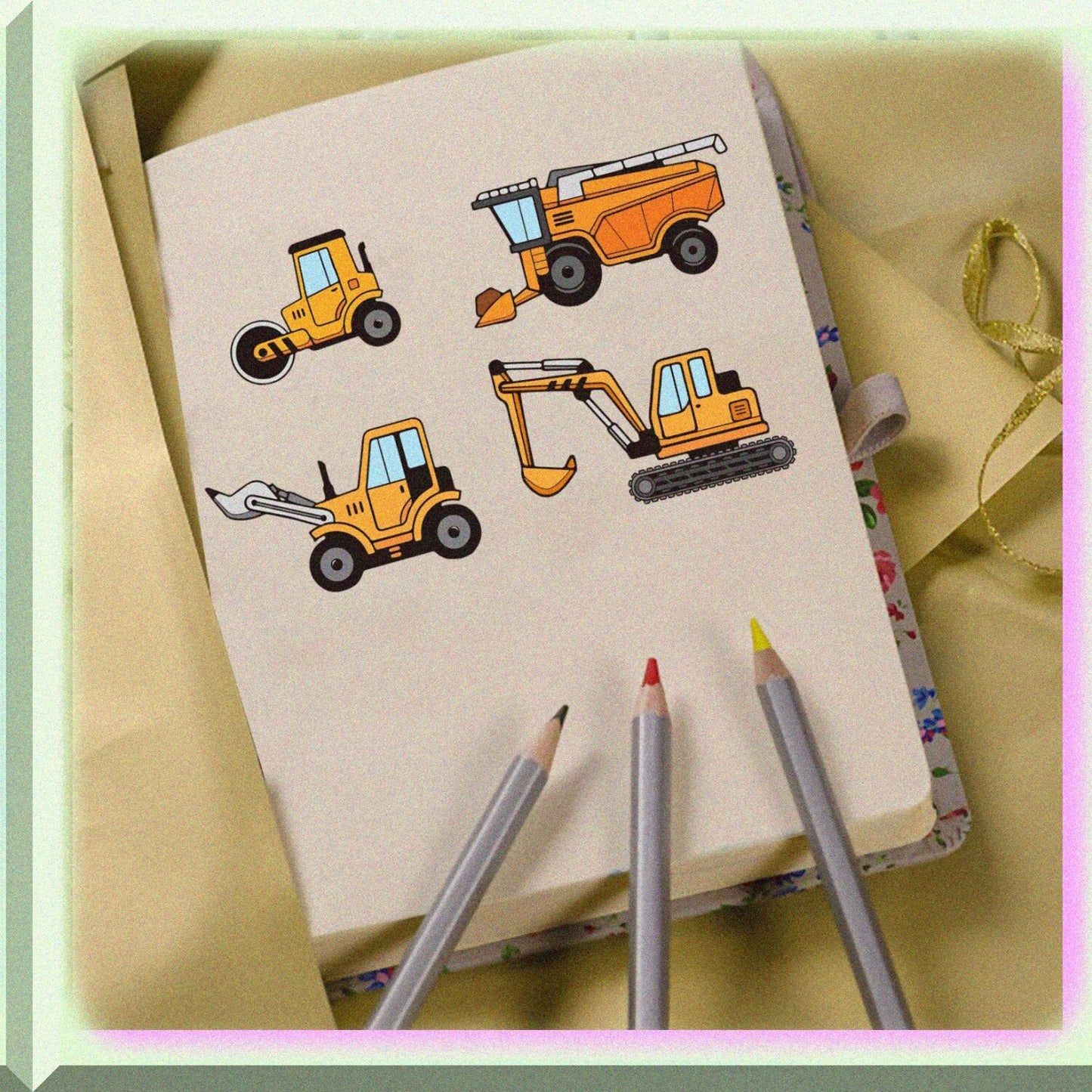 Construction Vehicle Clear Stamps Set 5.83x8.27 Inches