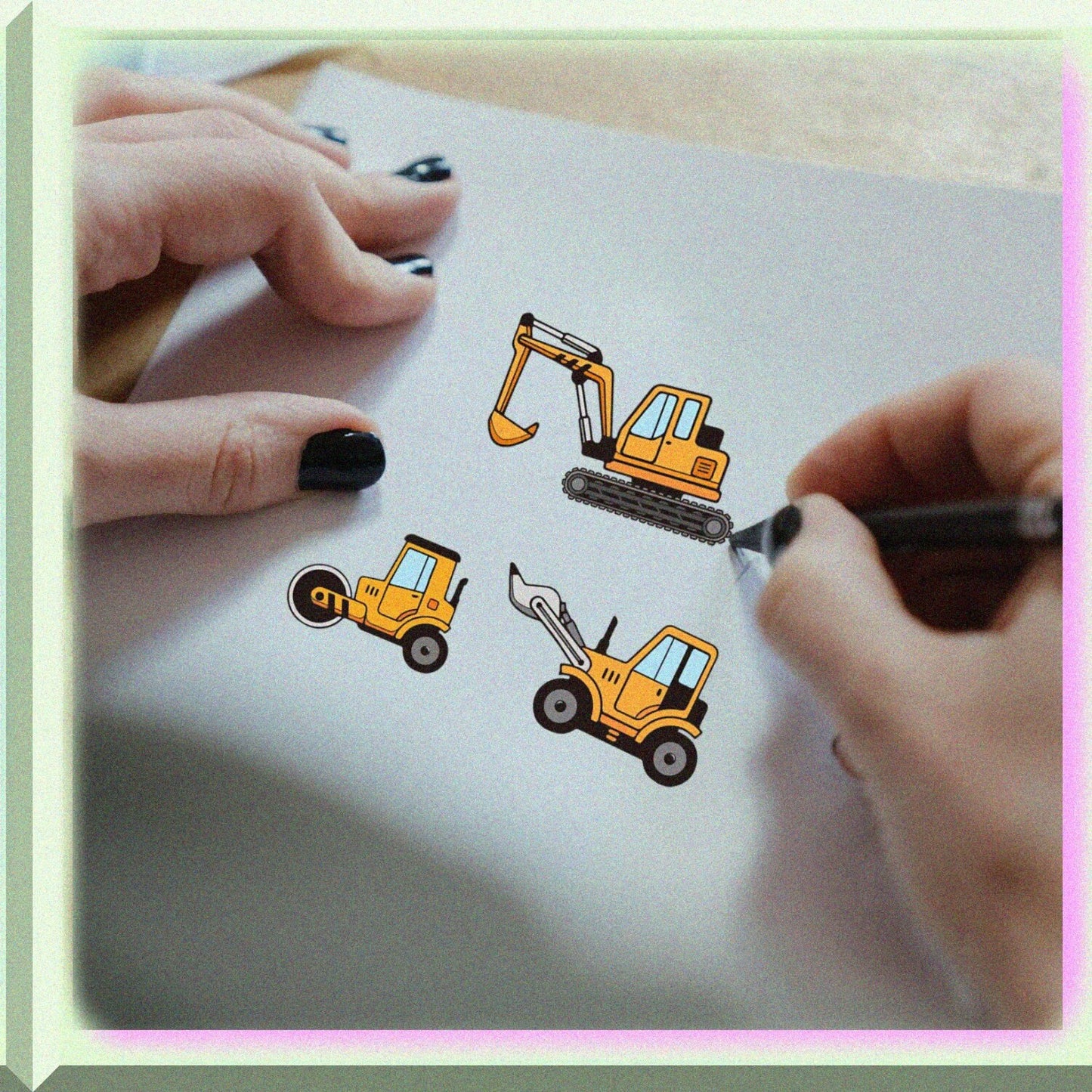 Construction Vehicle Clear Stamps Set 5.83x8.27 Inches