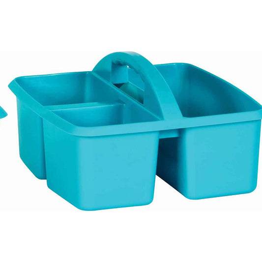 Teal Plastic Storage Caddy 9" x 9-1/4" x 5-1/4"