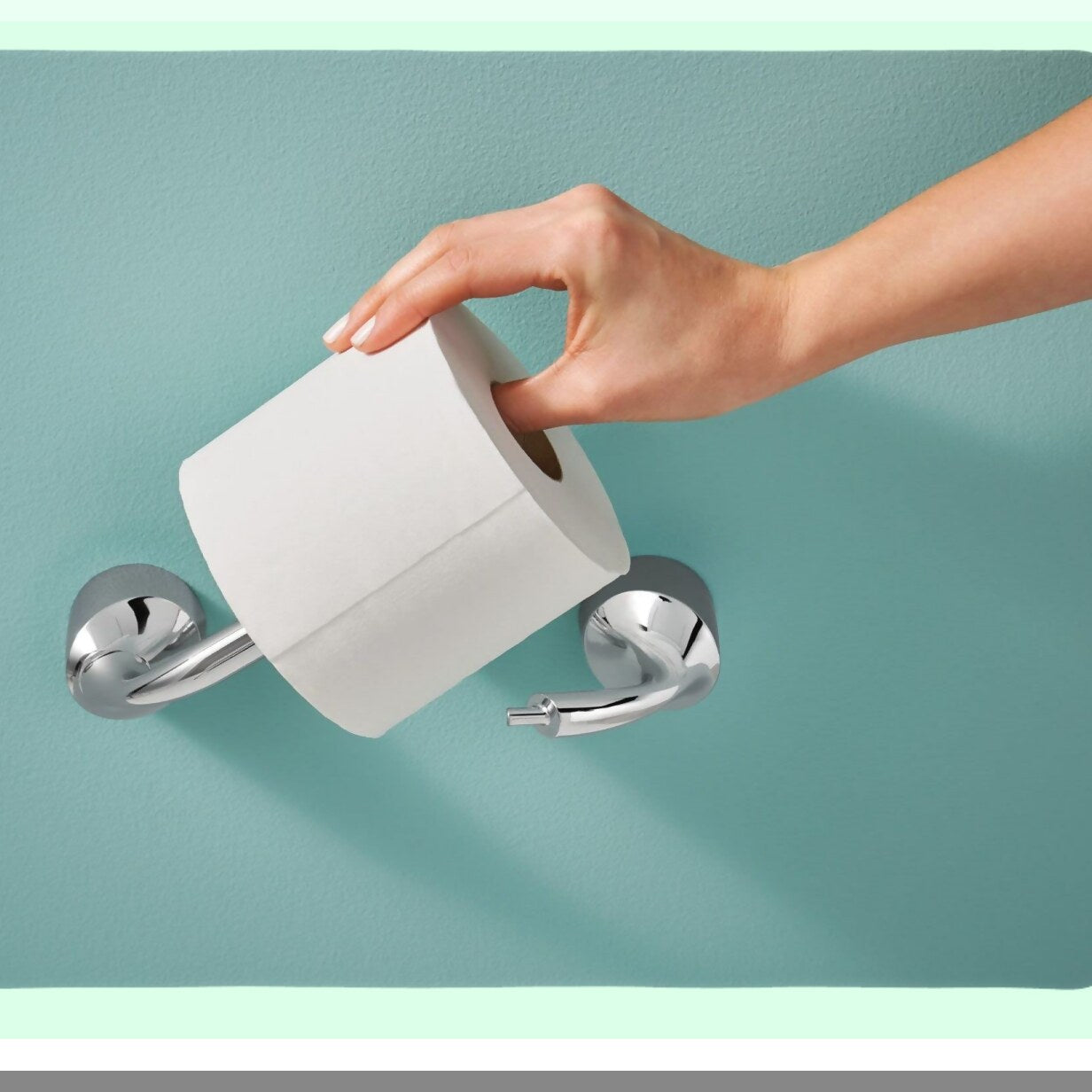 Idora Double Post Pivoting Toilet Paper Holder Chrome