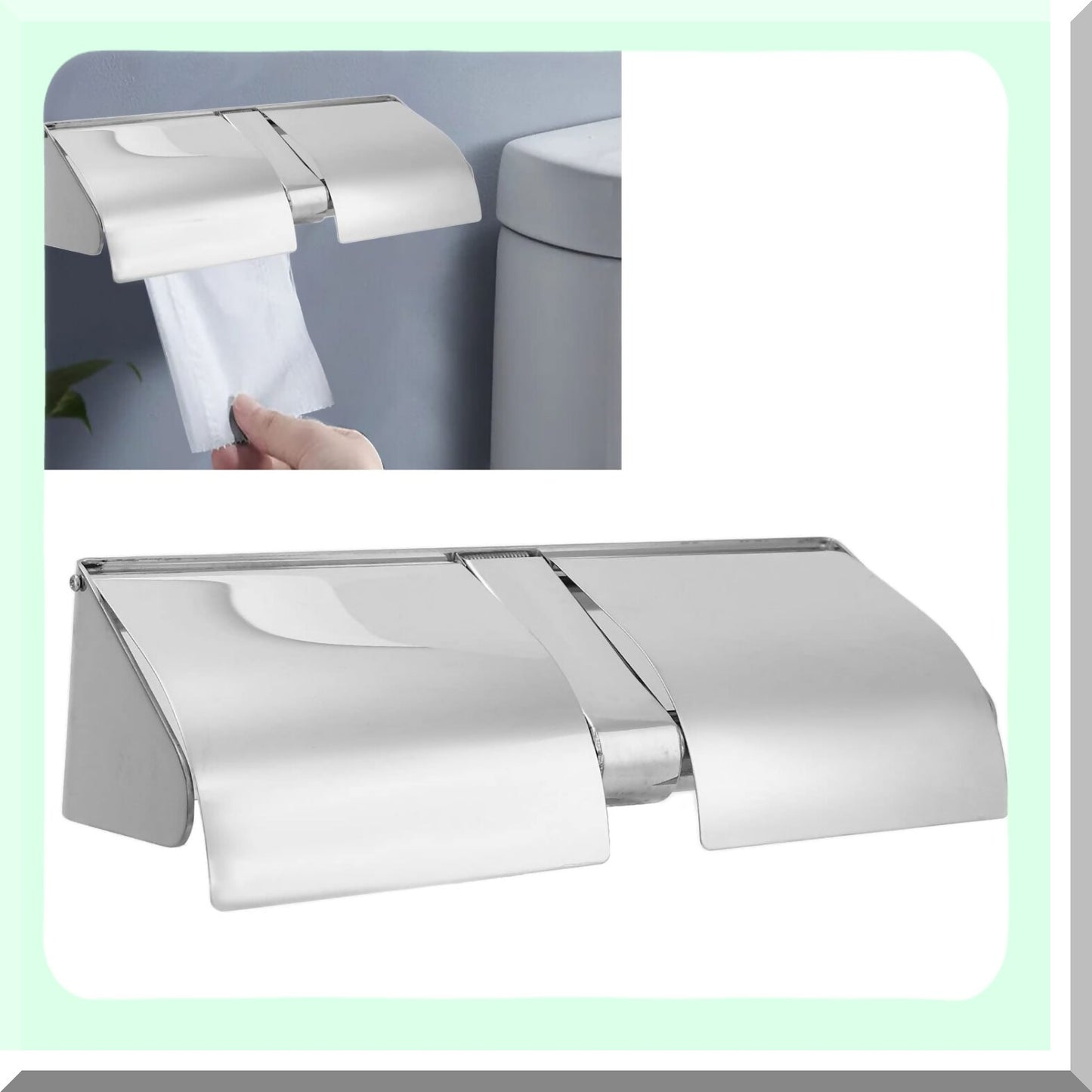 Double Stainless Steel Tet Paper Holder Wall Mount