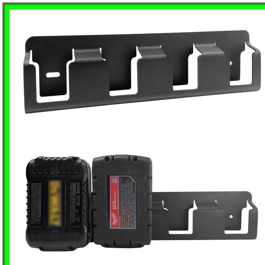Heavy-Duty Wall Mount Battery Holder for Milwaukee 18V/20V Tools