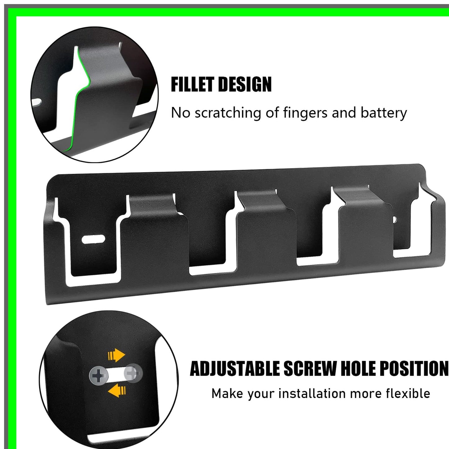 Heavy-Duty Wall Mount Battery Holder for Milwaukee 18V/20V Tools