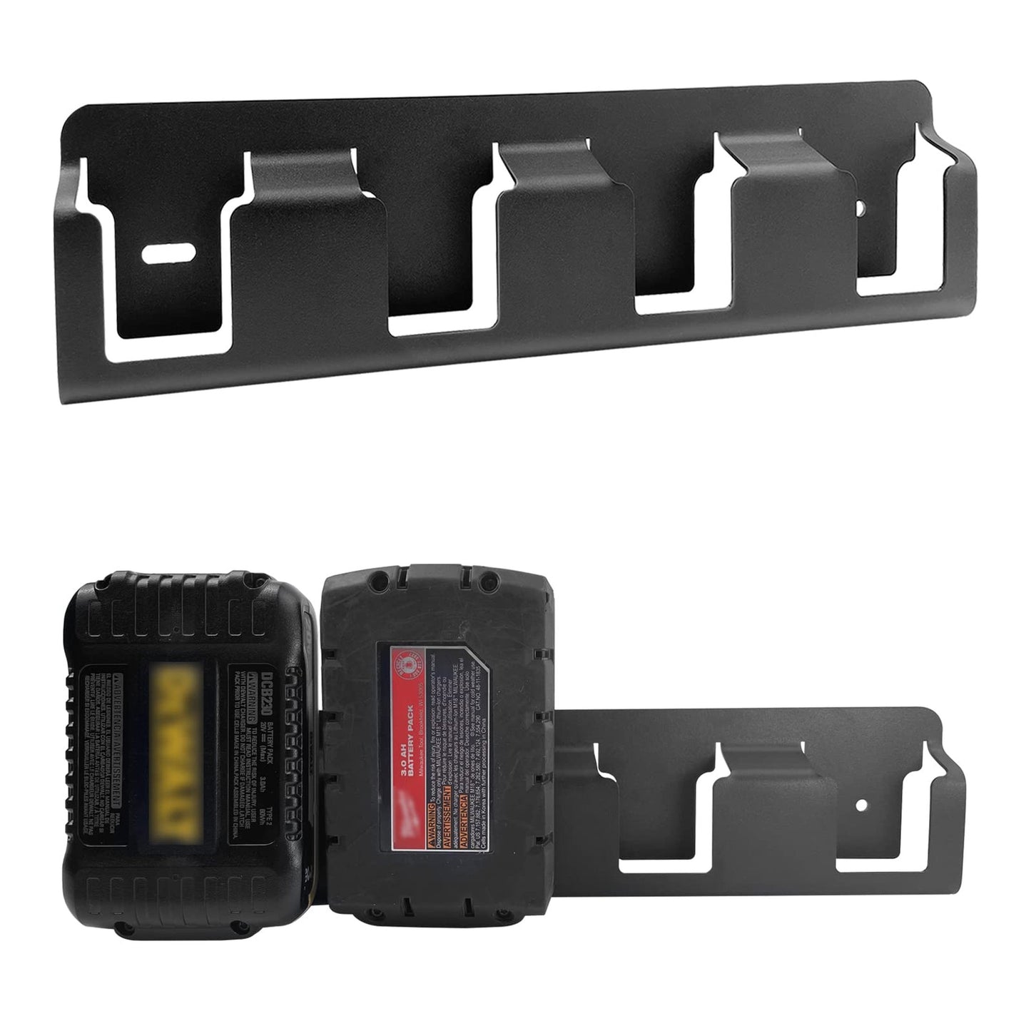 Heavy-Duty Wall Mount Battery Holder for Milwaukee 18V/20V Tools