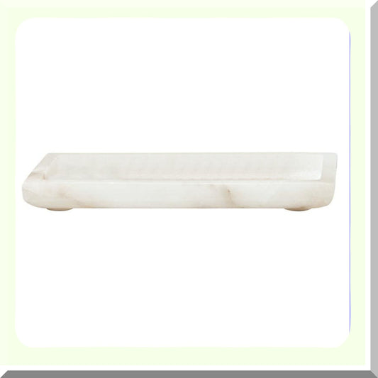 Alabaster Bathroom Tray Medium White