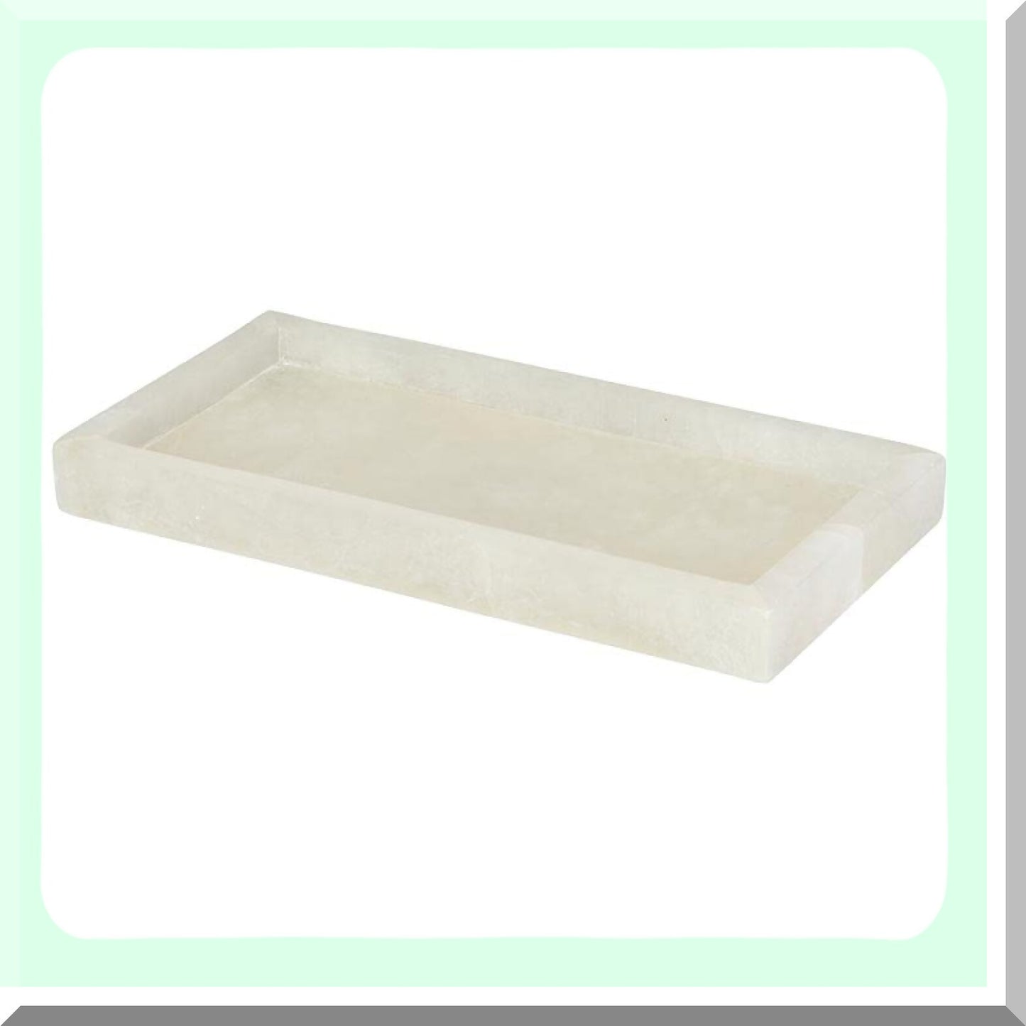 Alabaster Bathroom Tray Medium White