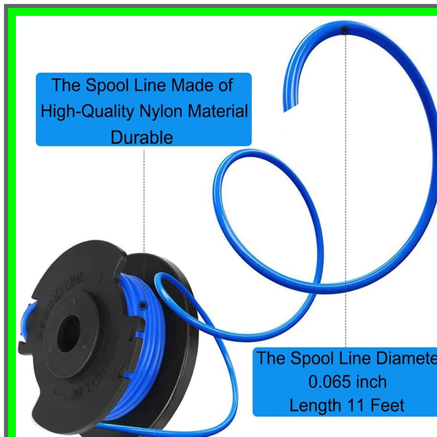 Efficient Replacement Trimmer Spool with 11ft 0.065" Line for Ryobi Tools