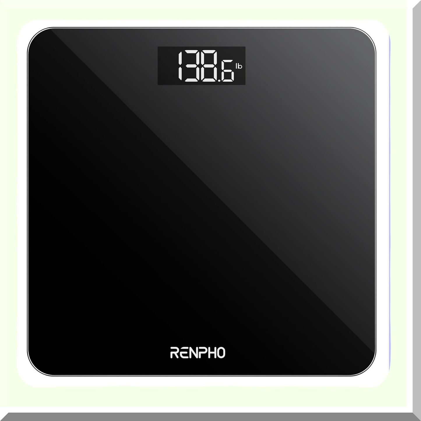 Digital Bathroom Scale Black 10.2"x10.2"