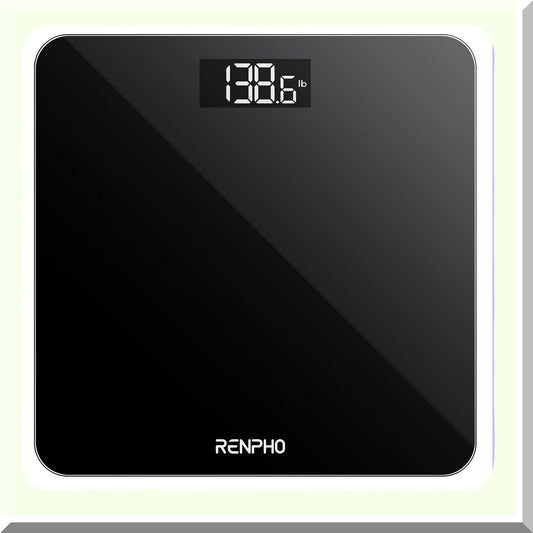 Digital Bathroom Scale Black 10.2"x10.2"